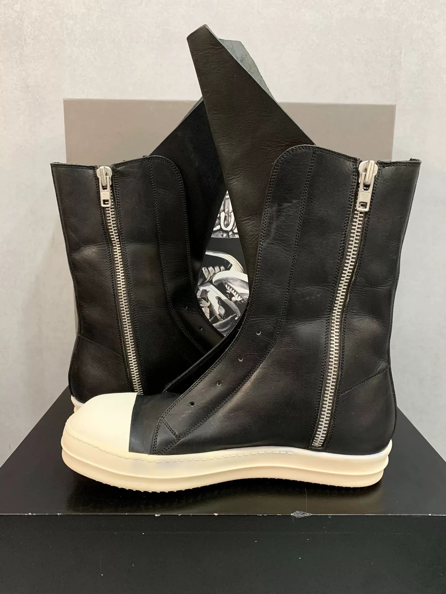 Rick Owens Rick Owens Leather Long Tongue Boots Size US 7.5 / EU 40-41 - 5 Thumbnail