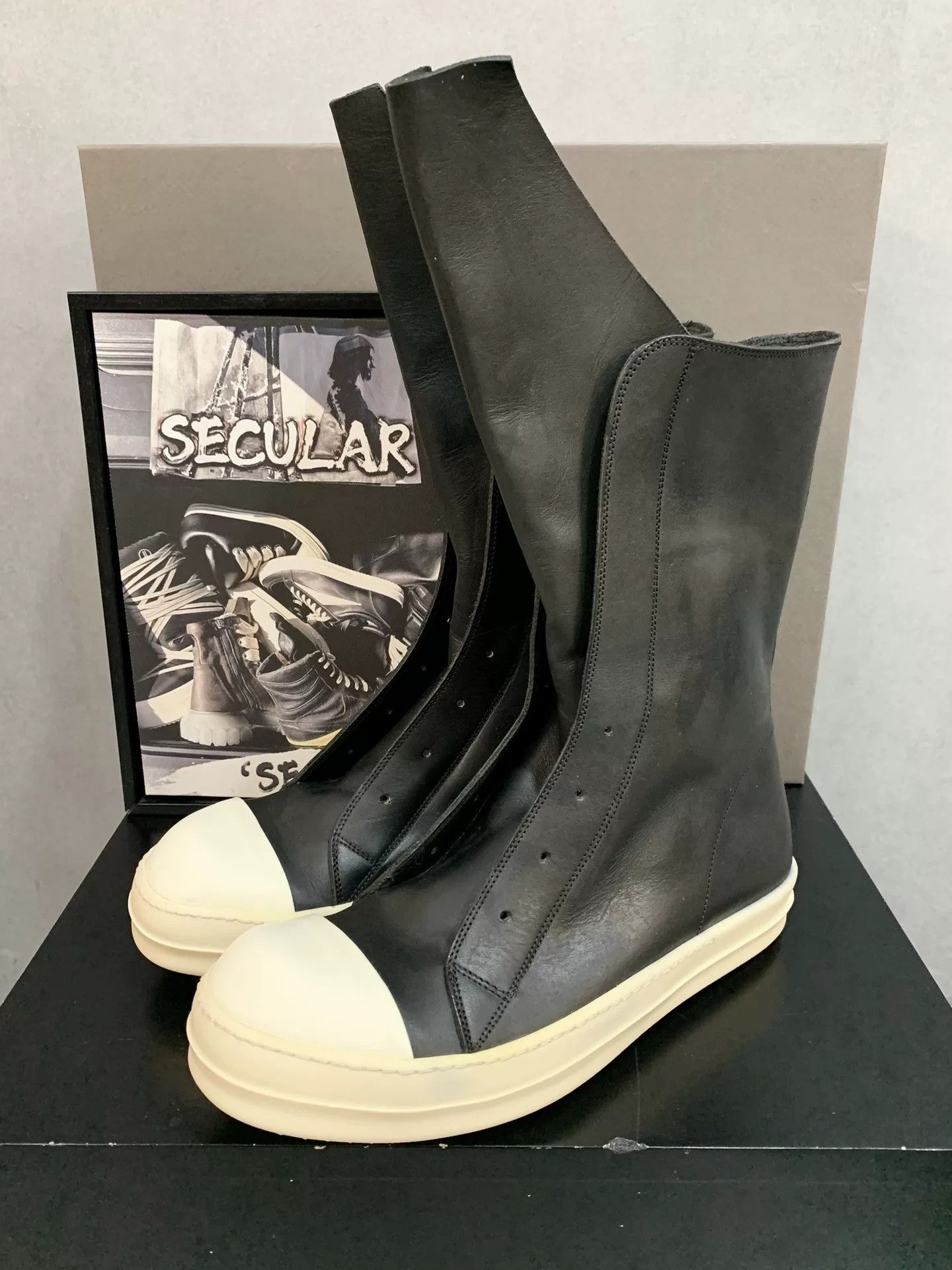 Rick Owens Rick Owens Leather Long Tongue Boots Size US 7.5 / EU 40-41 - 2 Thumbnail