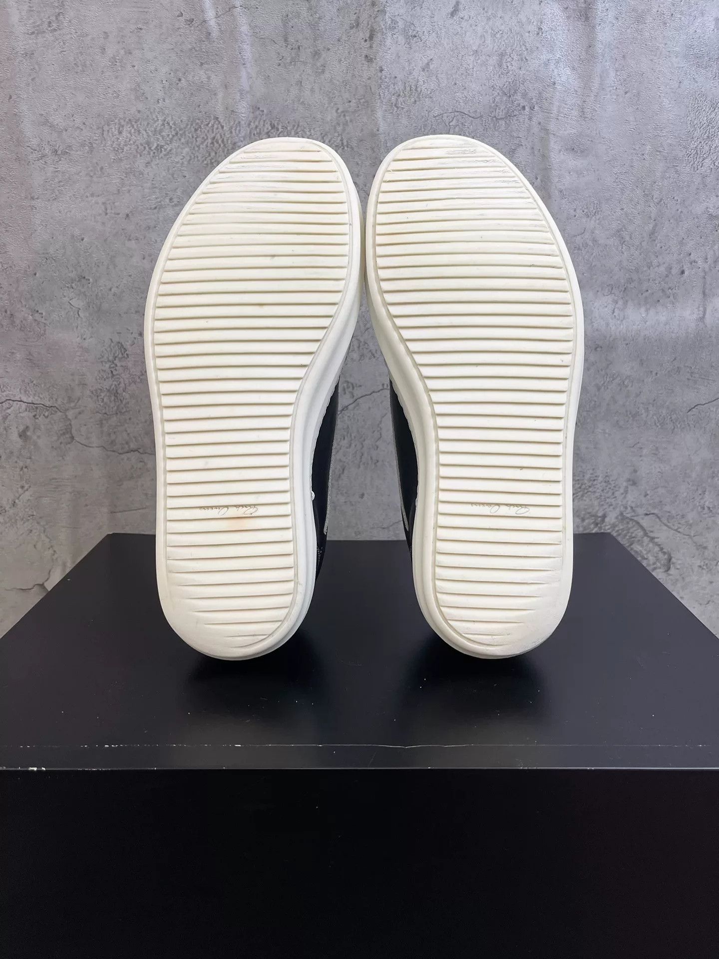 Rick Owens Leather Board Shoes Black White