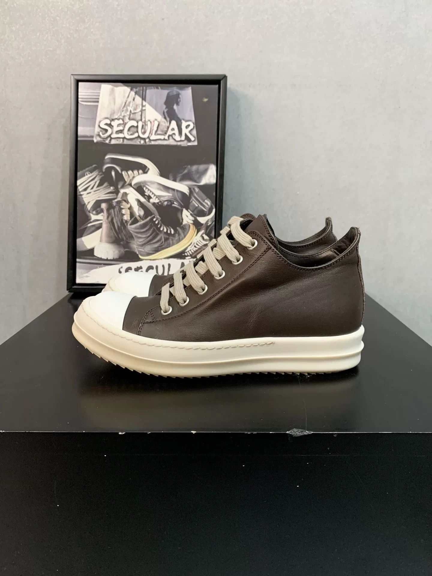 Rick Owens Rick Owens Leather Low-Top Sneakers Size US 4 / IT 34 - 3 Thumbnail