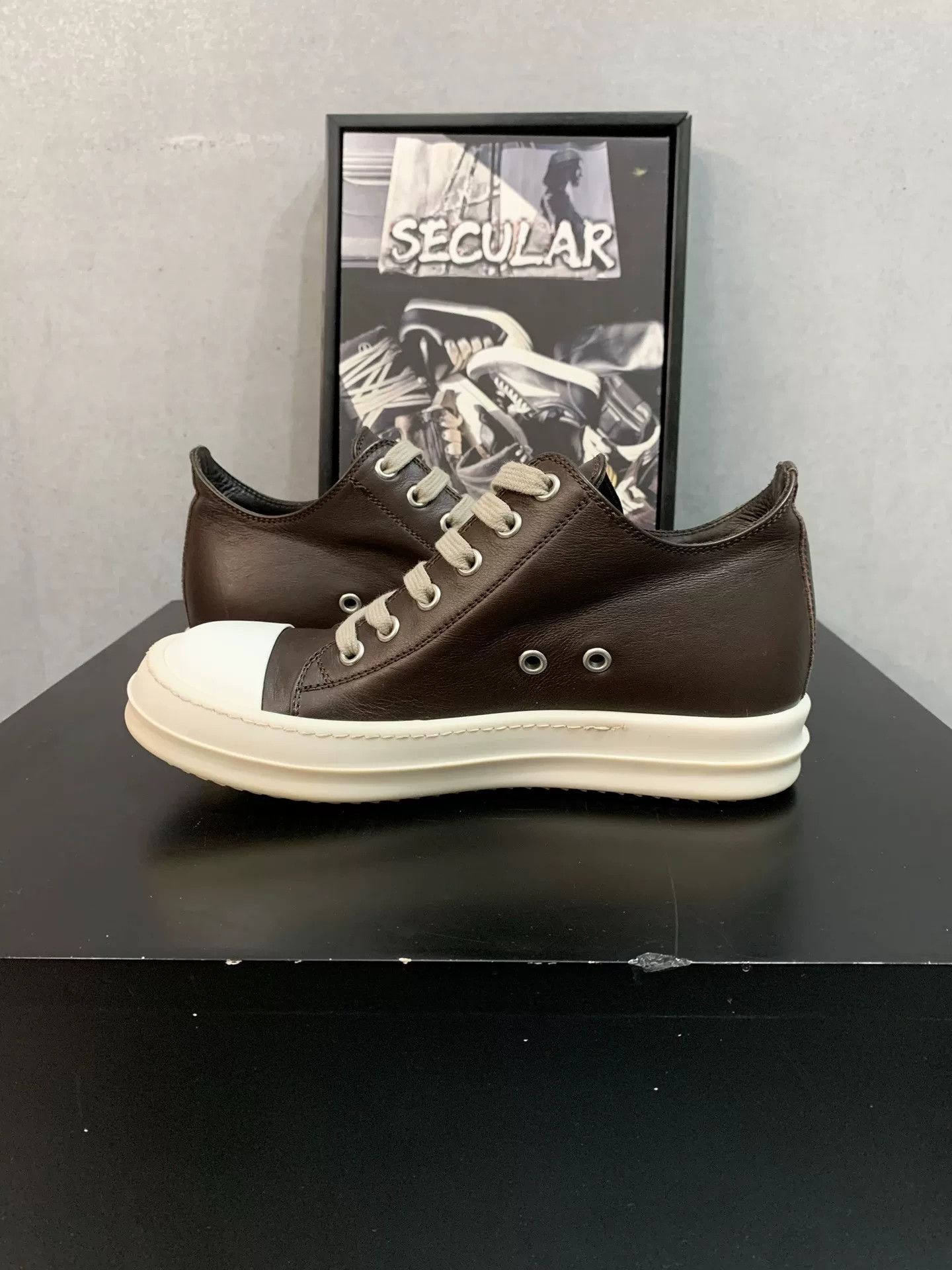 Rick Owens Rick Owens Leather Low-Top Sneakers Size US 4 / IT 34 - 6 Thumbnail