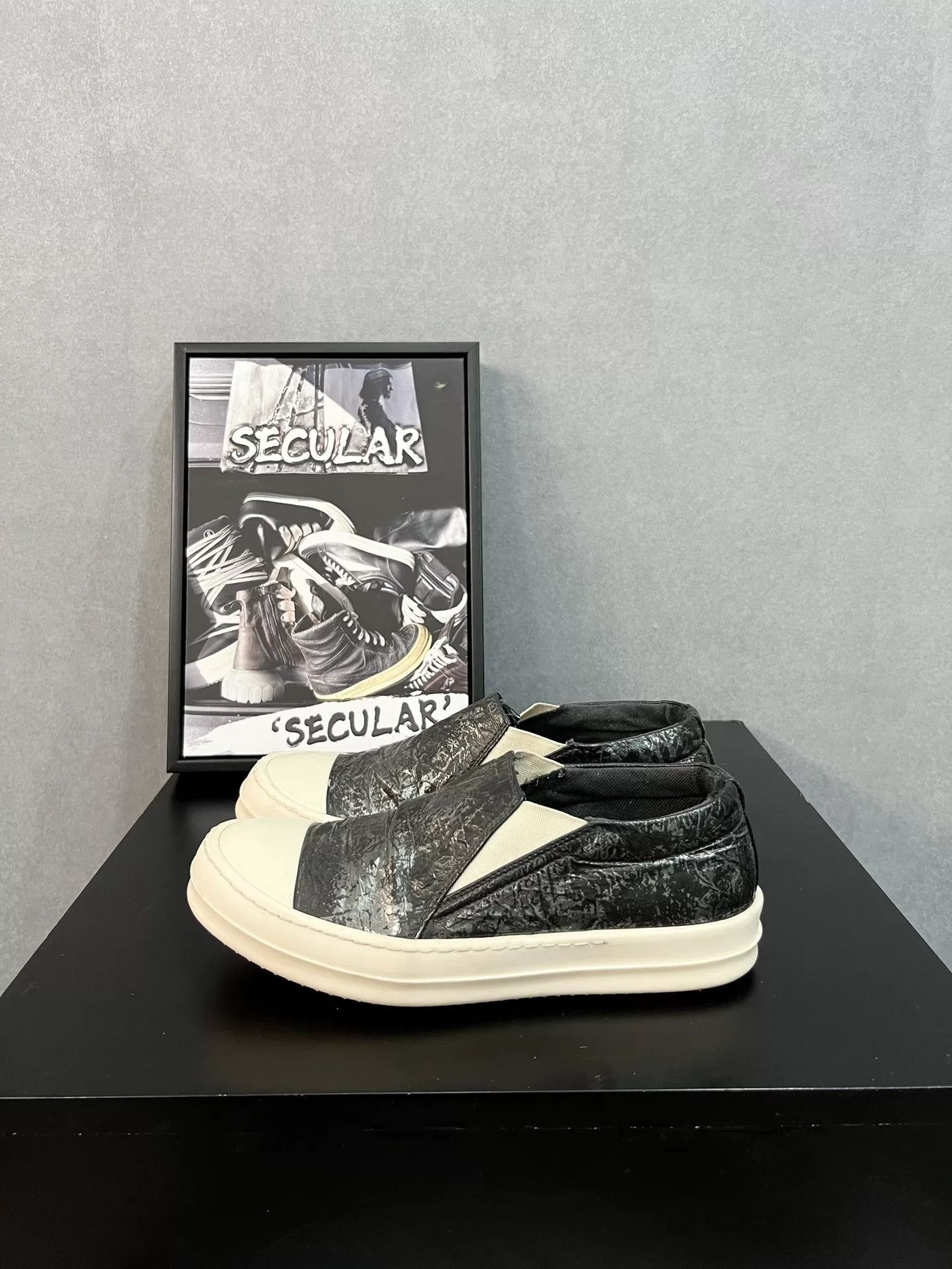 Rick Owens Rick Owens Slip-On Black White Sneakers Size US 5 / IT 35 - 3 Thumbnail