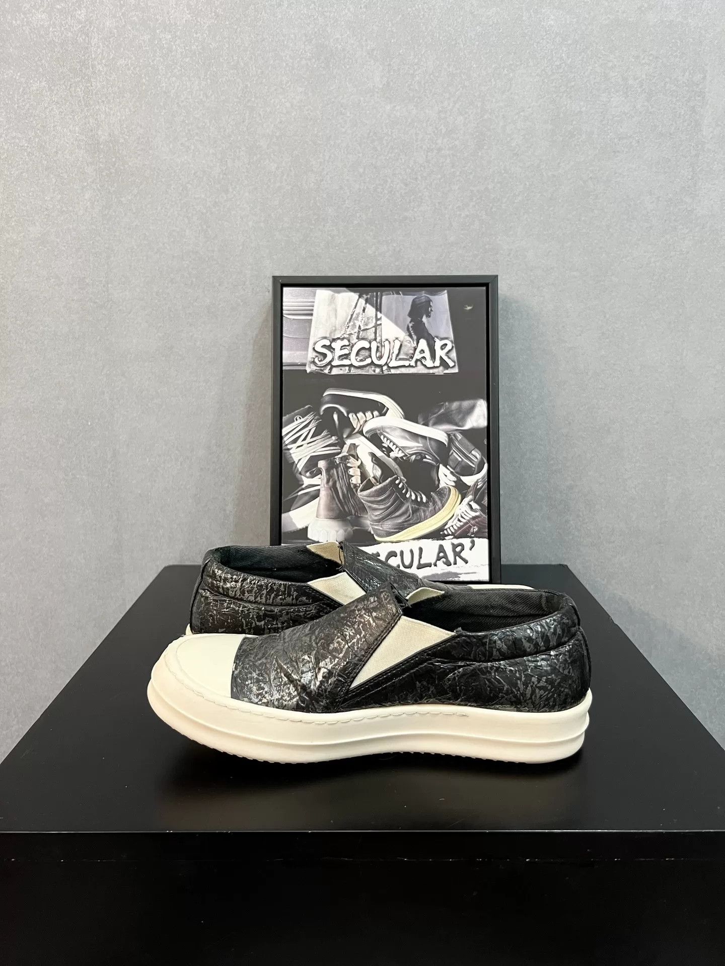 Rick Owens Rick Owens Slip-On Black White Sneakers Size US 5 / IT 35 - 5 Thumbnail