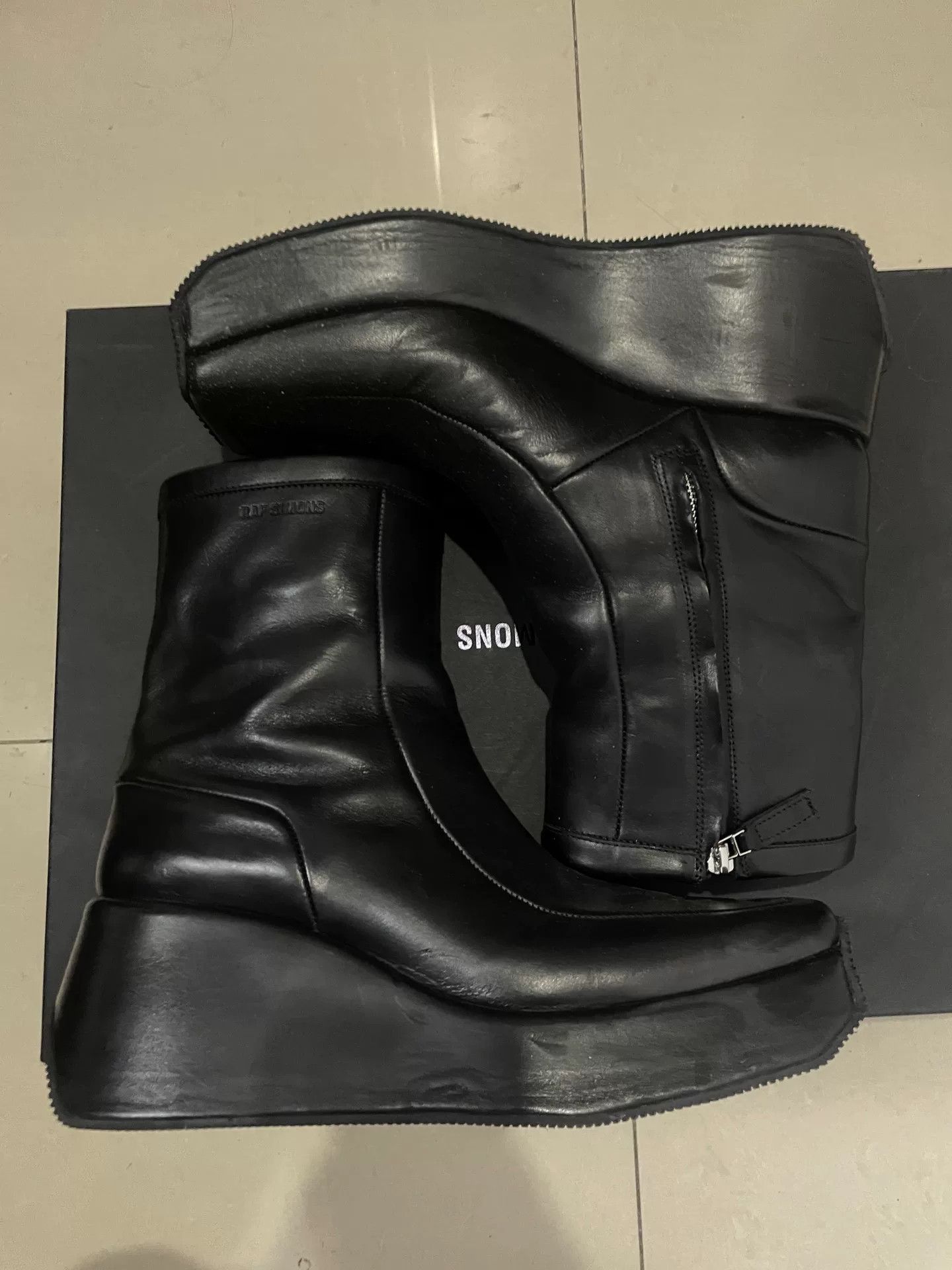 Raf Simons Raf Simons 22FW Square Toe Wedge Ankle Boots Size US 10 / EU 43 - 3 Thumbnail
