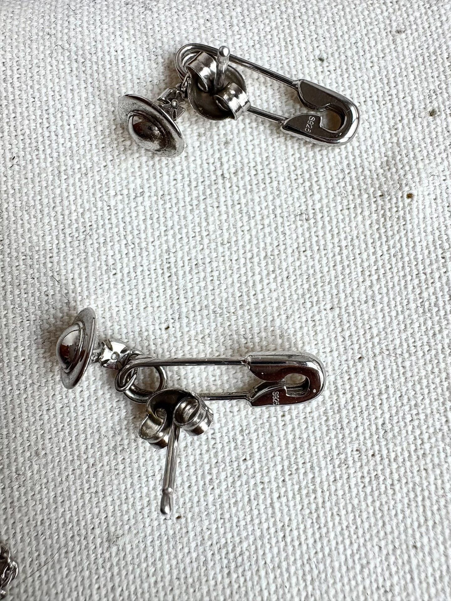 Vivienne Westwood Vivienne Westwood Vintage 925 Silver Saturn Earrings Size ONE SIZE - 5 Thumbnail