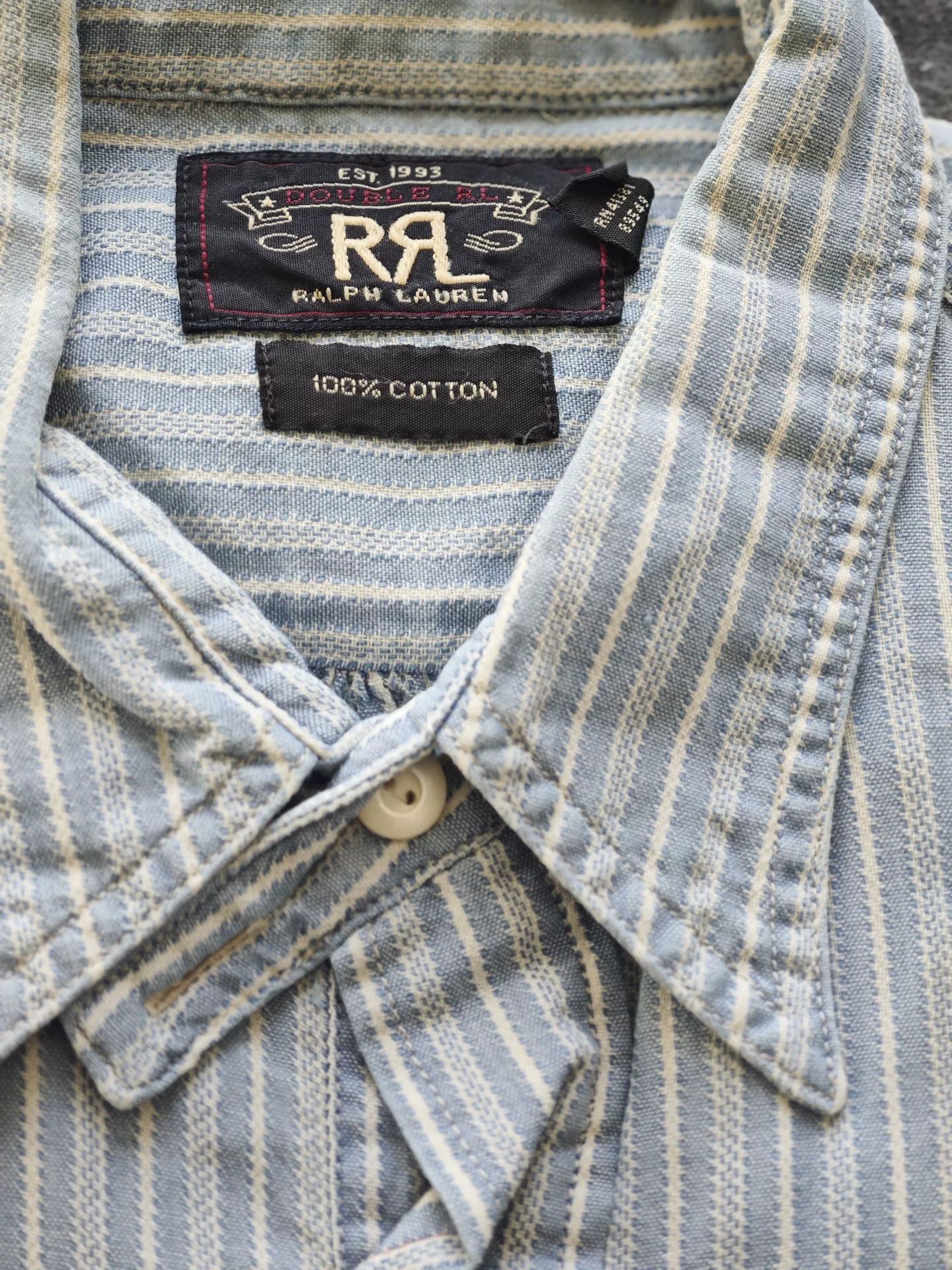 RRL Ralph Lauren RRL Vintage Discontinued Striped Shirt Size US S / EU 44-46 / 1 - 3 Thumbnail