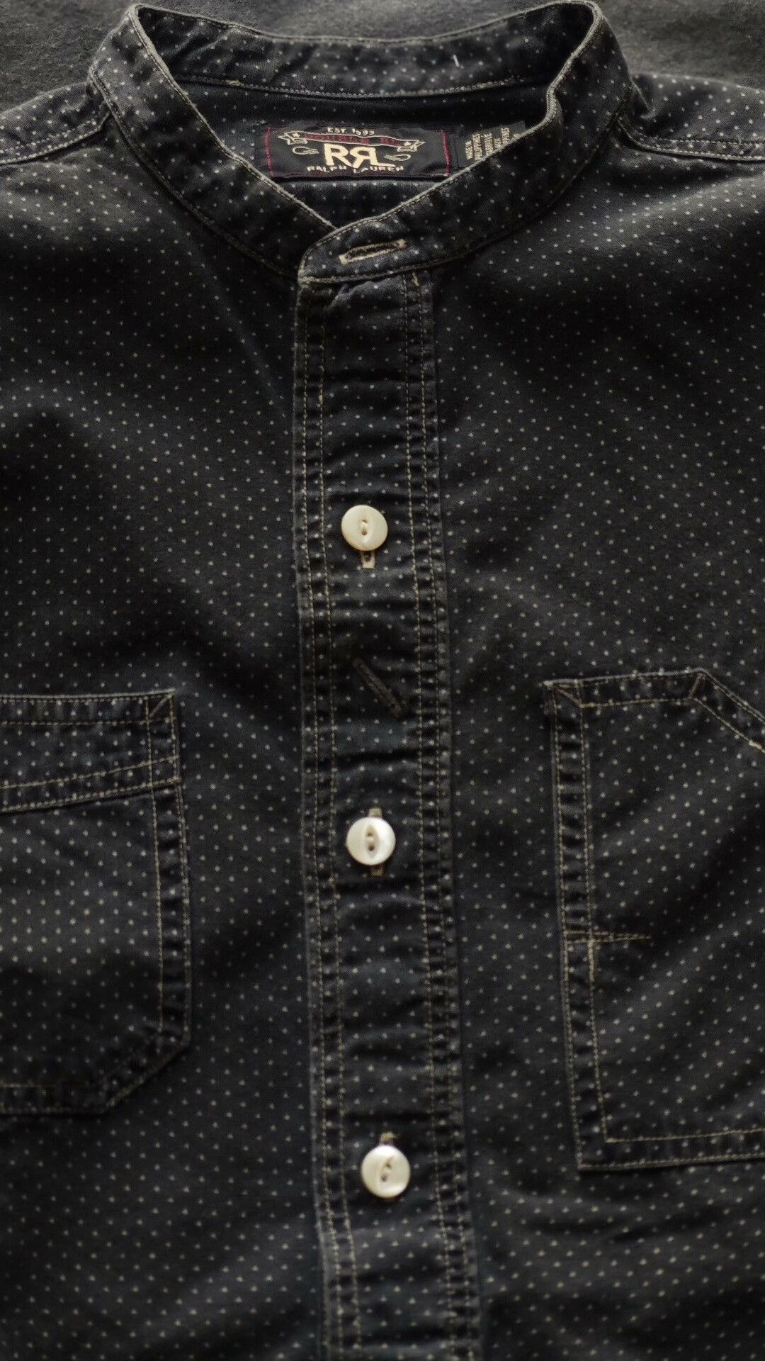 RRL Ralph Lauren RRL Double RL Black Polka Dot Work Shirt Size US S / EU 44-46 / 1 - 6 Thumbnail