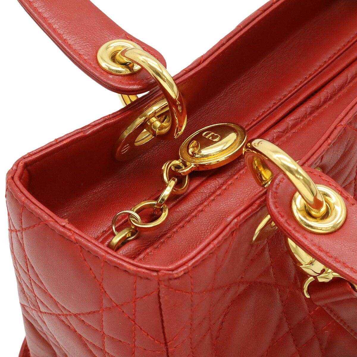 Dior Dior Christian Dior Lady Dior Leather 2way Bag Leather Tote Bag DUTY FREE for USA Size ONE SIZE - 5 Thumbnail
