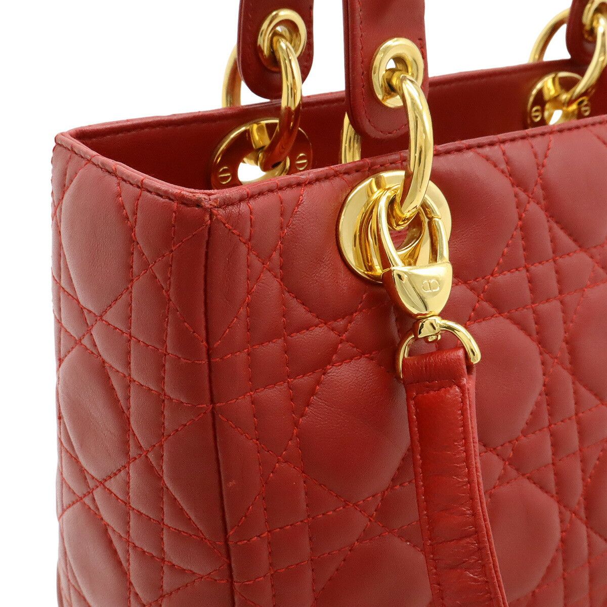 Dior Dior Christian Dior Lady Dior Leather 2way Bag Leather Tote Bag DUTY FREE for USA Size ONE SIZE - 7 Thumbnail