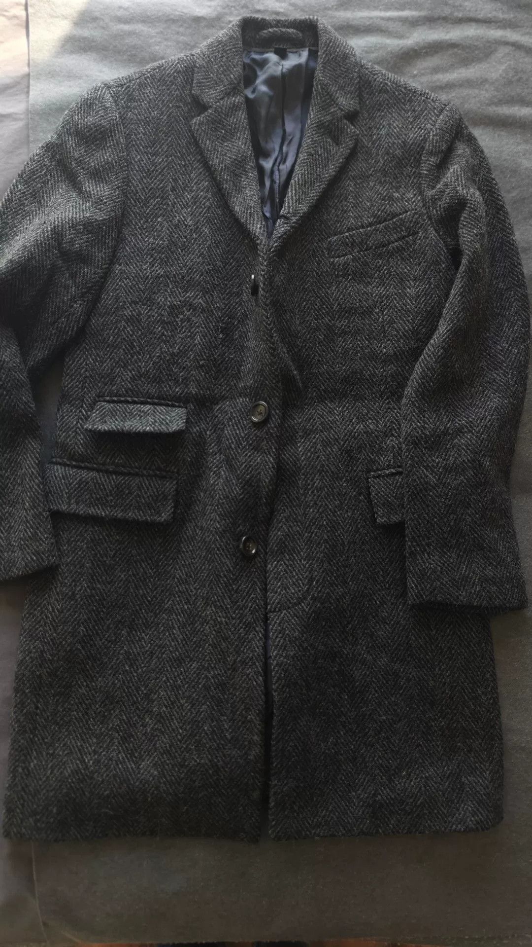 J.Crew Vintage J.Crew Herringbone Wool Coat Size US M / EU 48-50 / 2 - 2 Thumbnail