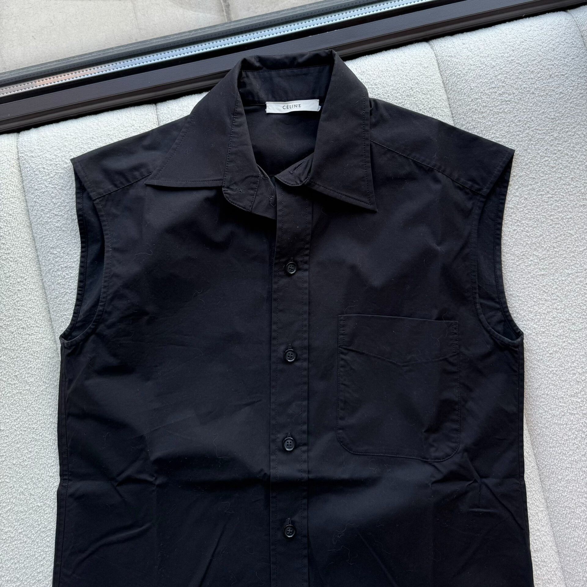 Celine Celine Women's Sleeveless Black Shirt Size XXS / US 00 / IT 34 - 4 Thumbnail
