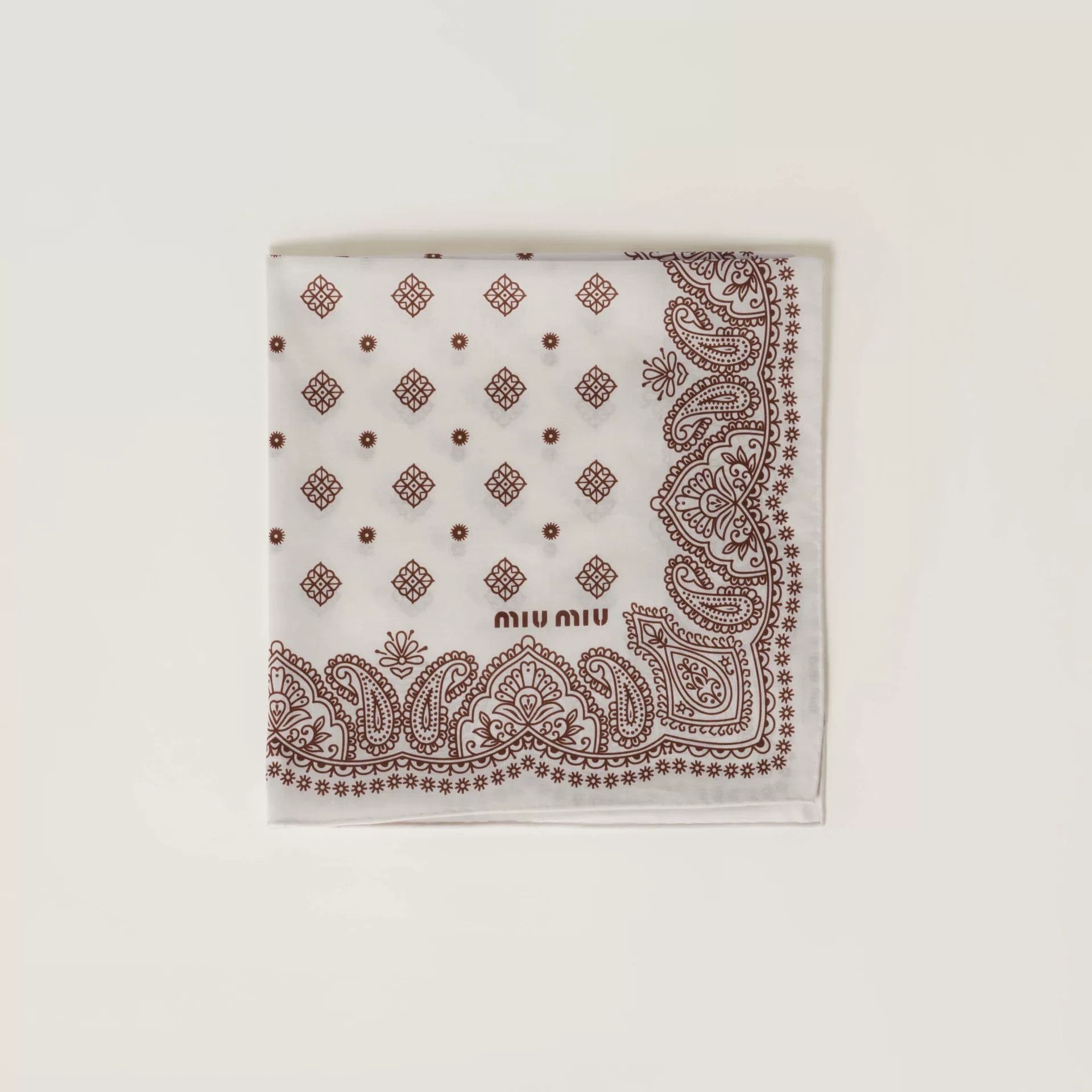 Miu Miu Miu Miu Printed Poplin Square Scarf Size ONE SIZE - 2 Thumbnail