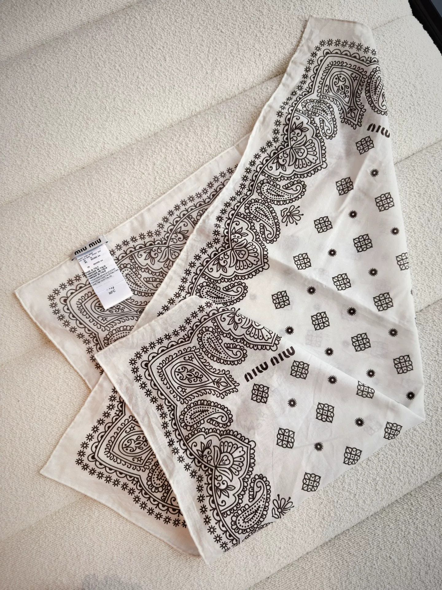 Miu Miu Miu Miu Printed Poplin Square Scarf Size ONE SIZE - 5 Thumbnail