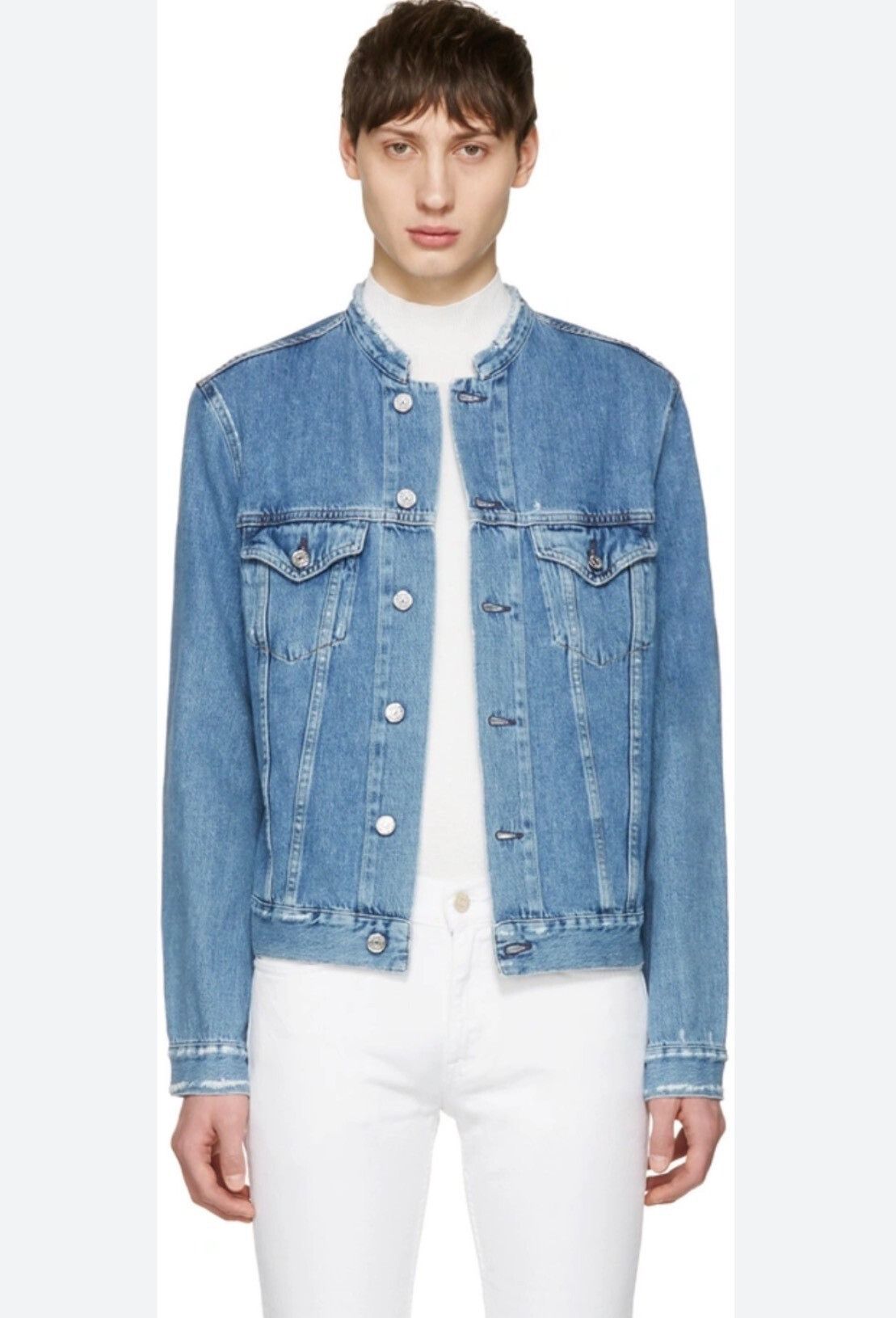 Acne Studios Acne Studios Collarless Denim Jacket Size US M / EU 48-50 / 2 - 3 Thumbnail