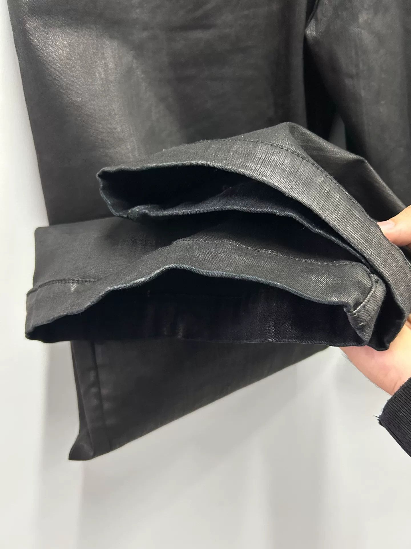 Rick Owens Rick Owens Waxed Wide-Leg Pants Size 26" / US 2 / IT 38 - 4 Thumbnail