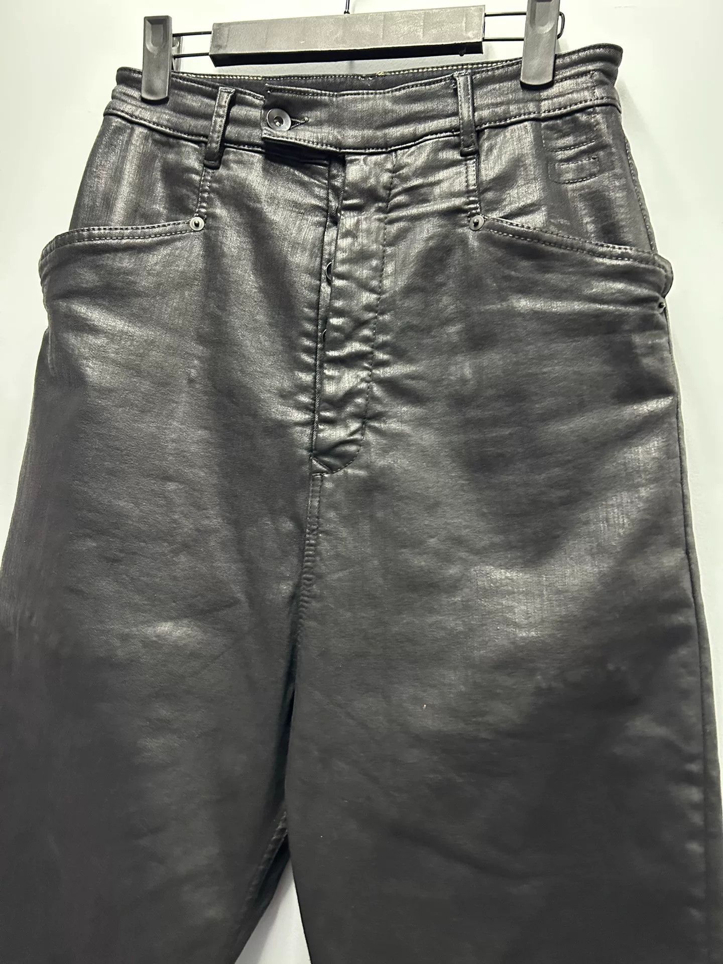 Rick Owens Rick Owens Waxed Wide-Leg Pants Size 26" / US 2 / IT 38 - 2 Thumbnail