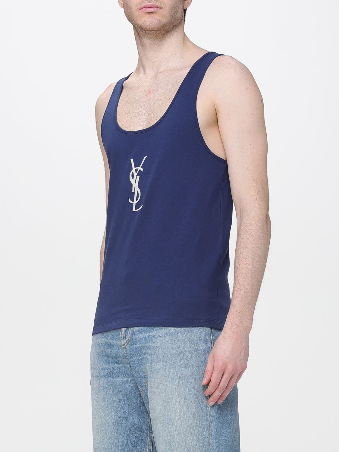 Saint Laurent Paris Saint Laurent T-Shirt Men Blue Size US M / EU 48-50 / 2 - 4 Thumbnail