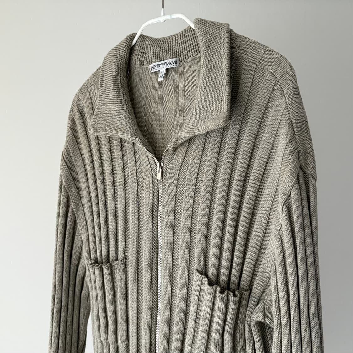 Armani Armani Vintage Gray Knit Coat Size US S / EU 44-46 / 1 - 5 Thumbnail