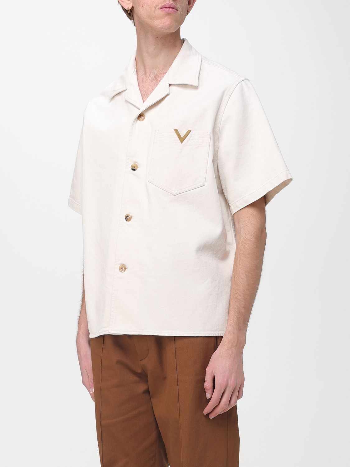 Valentino Valentino Shirt Men Ivory Size US S / EU 44-46 / 1 - 4 Thumbnail