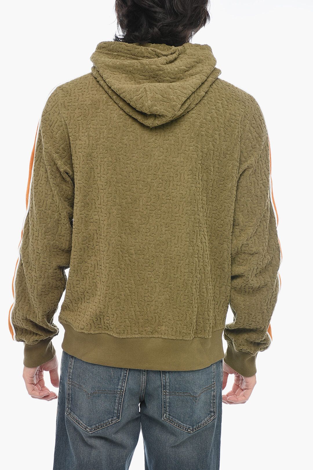 Diesel Chenille Contrast-Band Hooded Sweatshirt S-GINBERO Size US XS / EU 42 / 0 - 2 Thumbnail