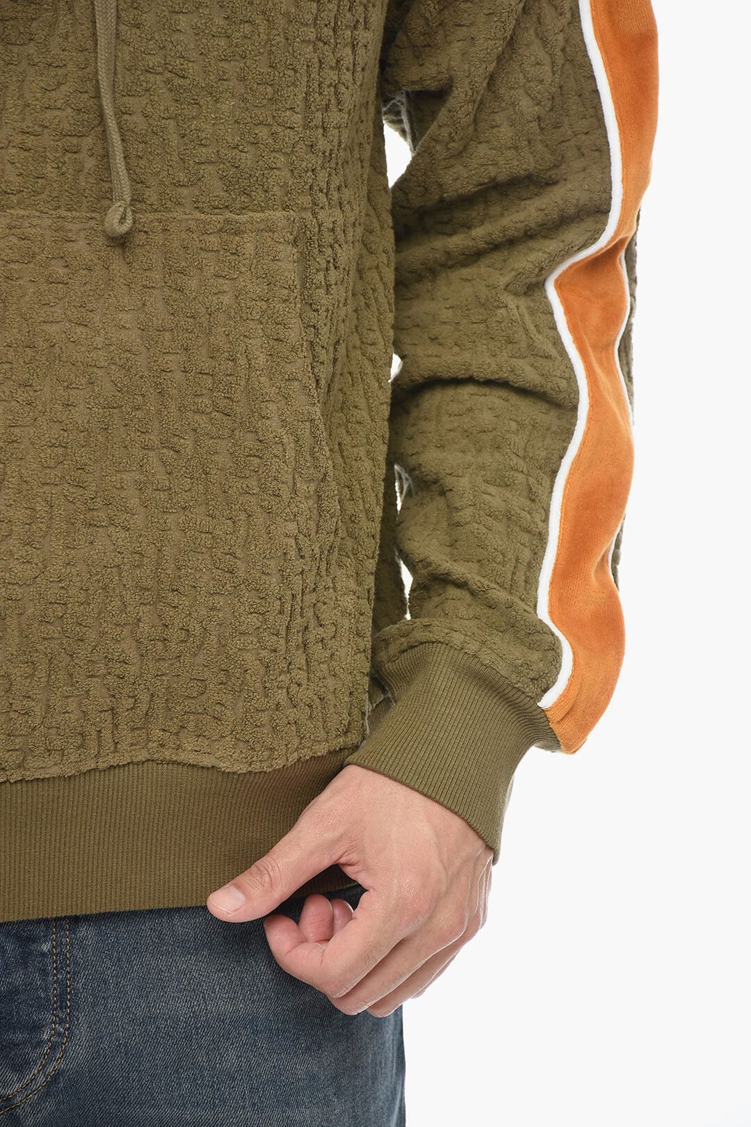 Diesel Chenille Contrast-Band Hooded Sweatshirt S-GINBERO Size US XXS / EU 40 - 3 Thumbnail