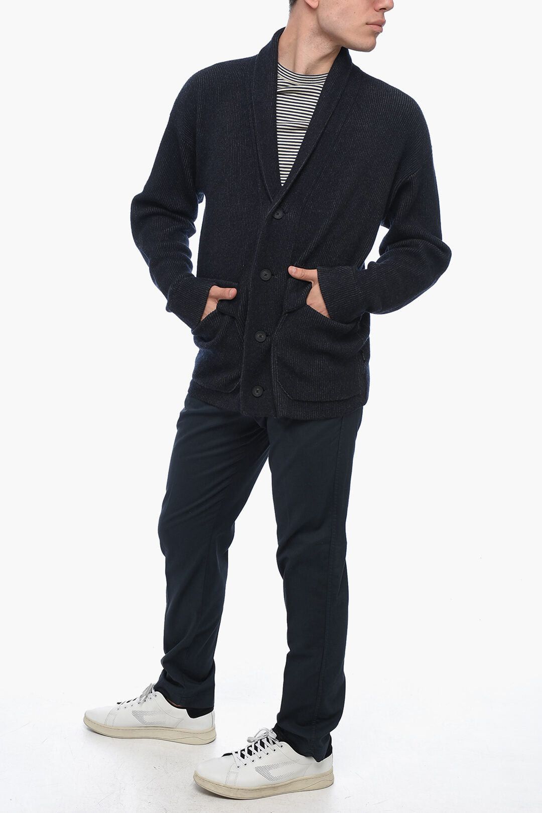 Ermenegildo Zegna USE THE EXISTING Wool-Blend Cardigan with Shawl Collar Size US M / EU 48-50 / 2 - 4 Thumbnail