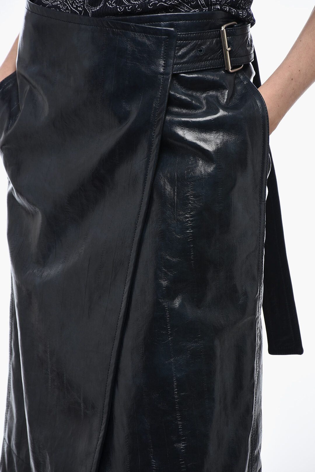 Bottega Veneta Leather Midi Skirt with Belt Size XS / US 0-2 / IT 36-38 - 3 Thumbnail
