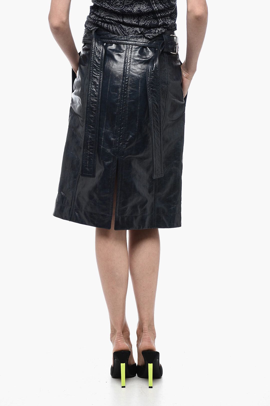 Bottega Veneta Leather Midi Skirt with Belt Size XS / US 0-2 / IT 36-38 - 2 Thumbnail