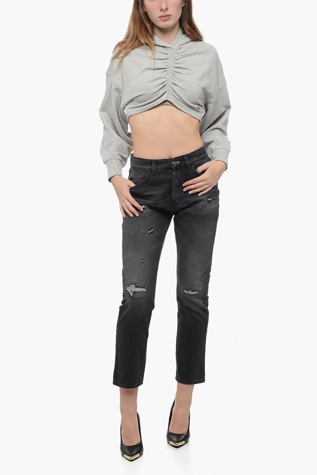 Palm Angels Cotton Crop Hoodie Size S / US 4 / IT 40 - 4 Thumbnail