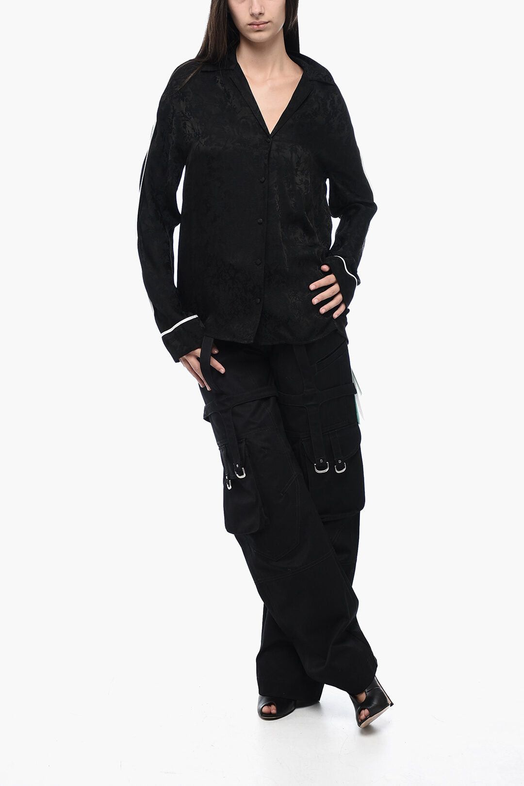 Off-White SEASONAL Brocade Blouse With Contrast Piping Size XS / US 0-2 / IT 36-38 - 4 Thumbnail