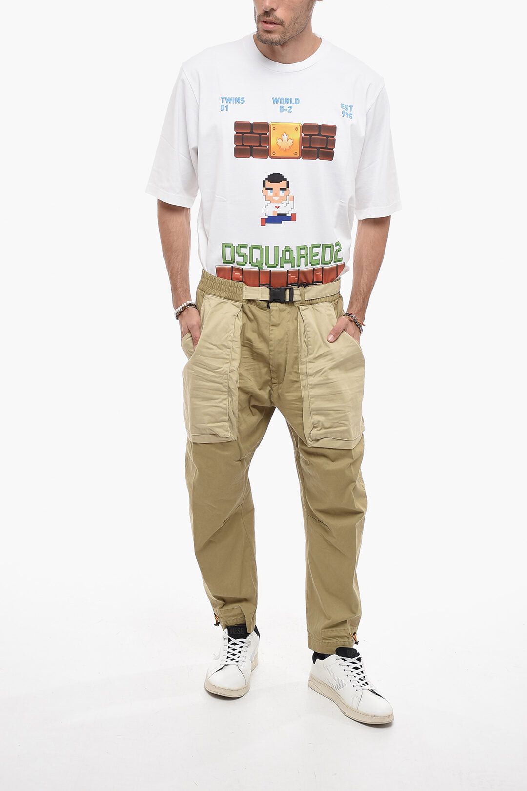 Dsquared2 Two-Tone Pully Trousers with Buckle Size US 33 - 4 Thumbnail