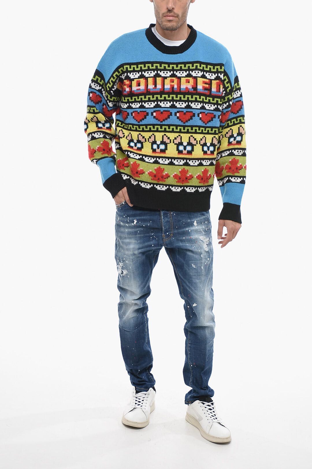 Dsquared2 Mohair-Blend Sweater CIRO with Graphic Embroidery Size US S / EU 44-46 / 1 - 4 Thumbnail