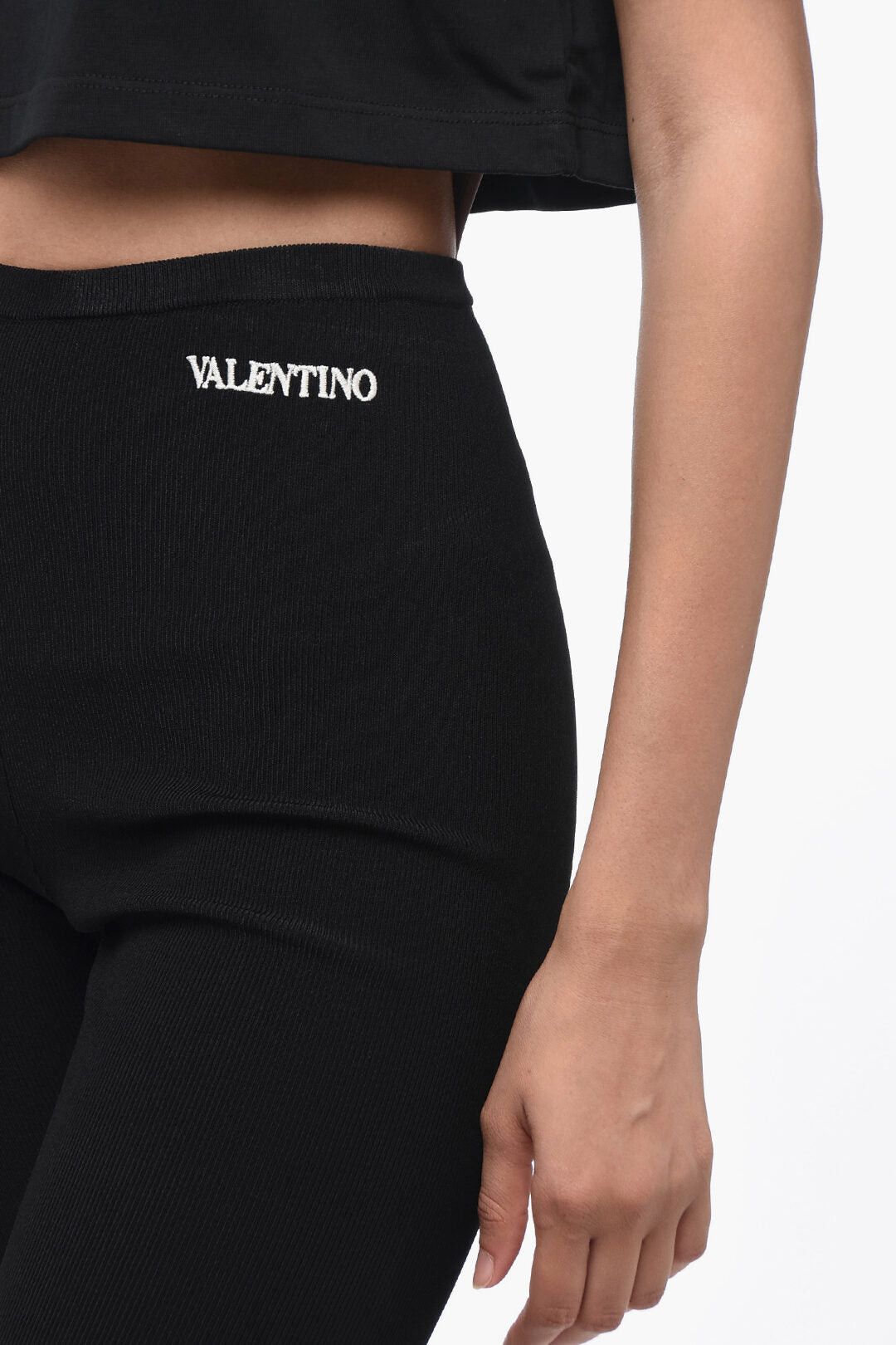 Valentino Stretch Cycling Shorts with Embroidered Logo Size 25" / US 0 / IT 36 - 3 Thumbnail