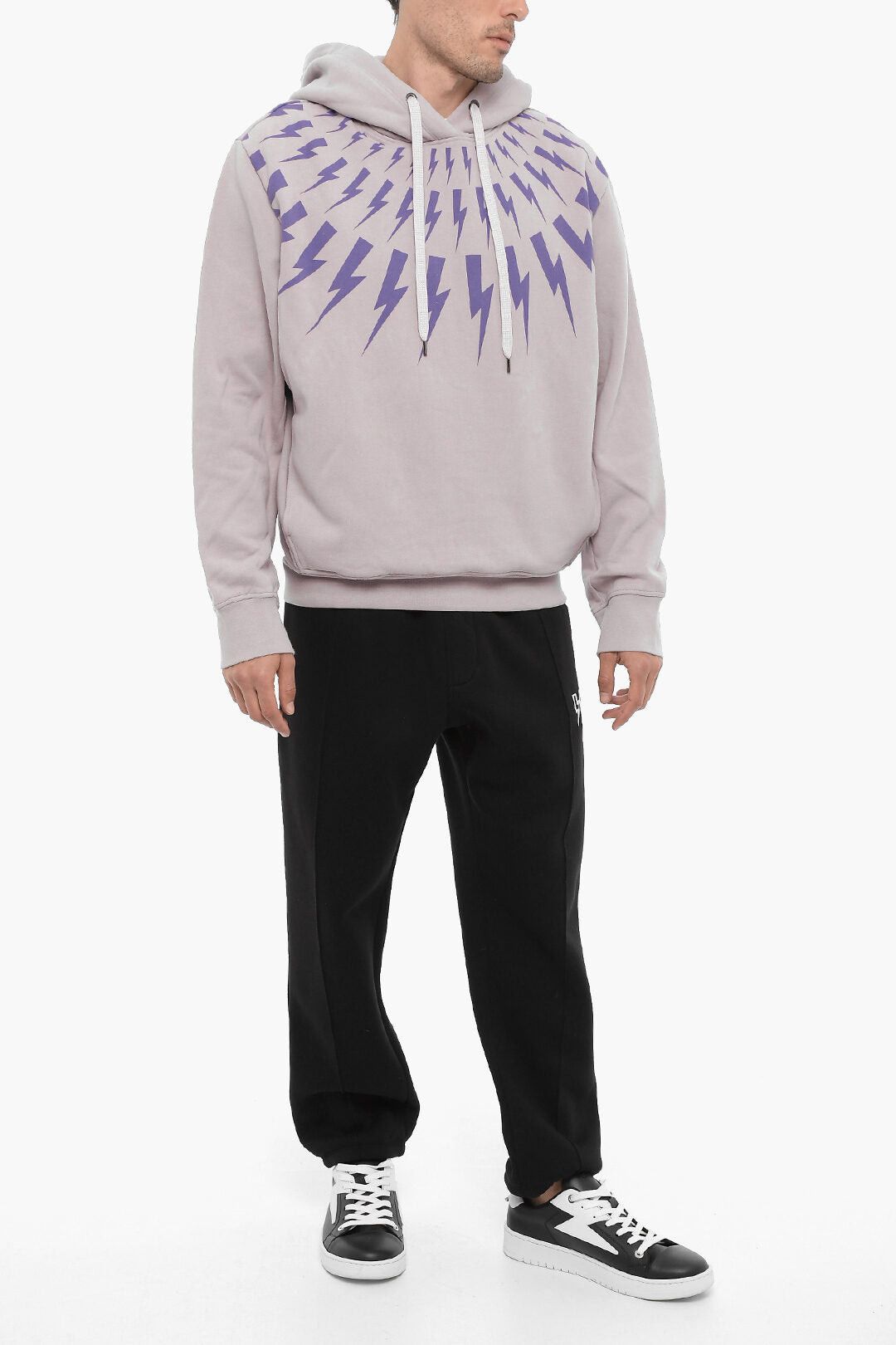 Neil Barrett Cotton-Fleece Hoodie FAIRISLE THUNDERBOLT Size US L / EU 52-54 / 3 - 4 Thumbnail