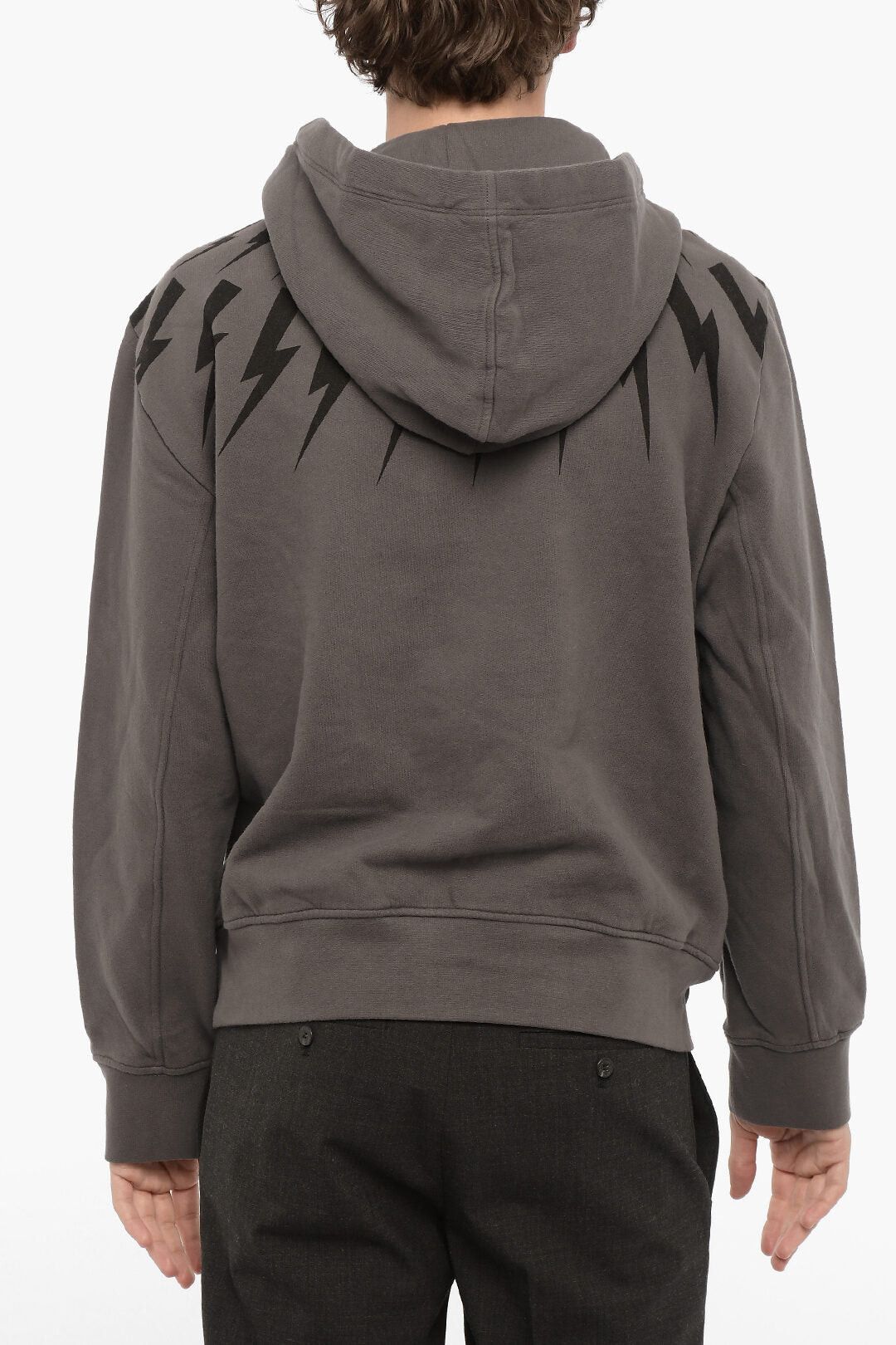 Neil Barrett Easy Fit Hoodie with Thunderbolt Print Size US L / EU 52-54 / 3 - 2 Thumbnail