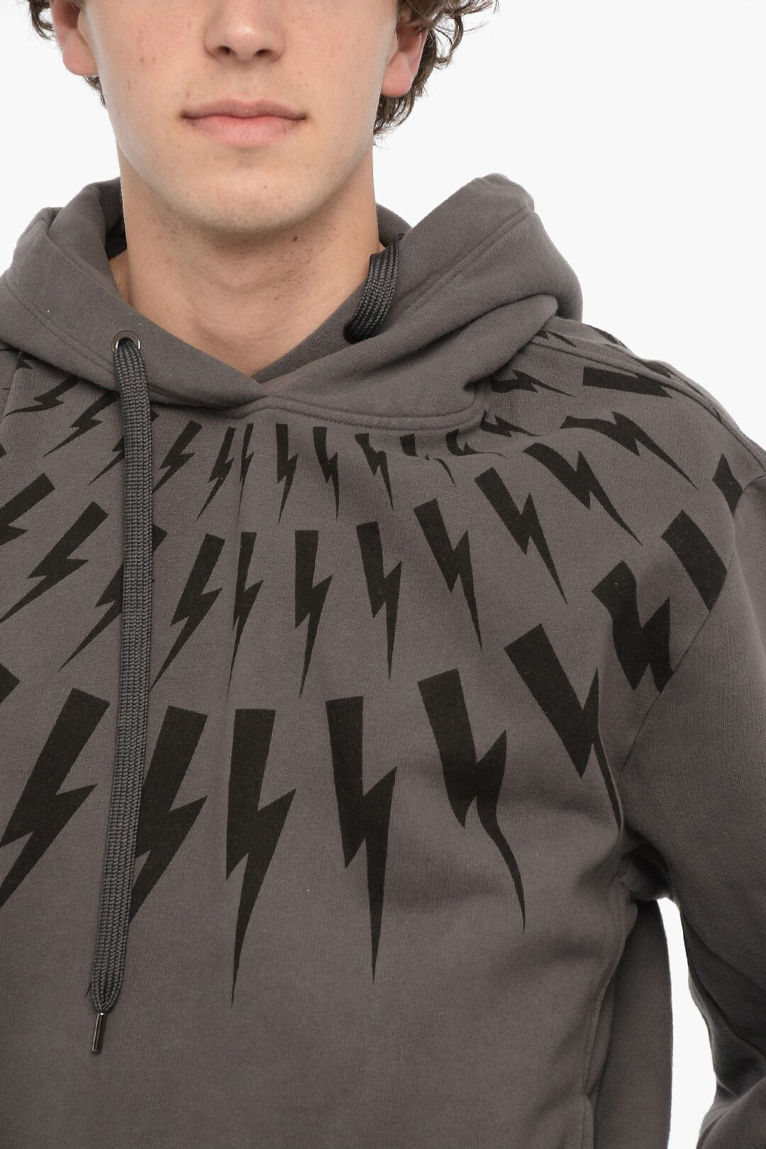 Neil Barrett Easy Fit Hoodie with Thunderbolt Print Size US XXL / EU 58 / 5 - 3 Thumbnail