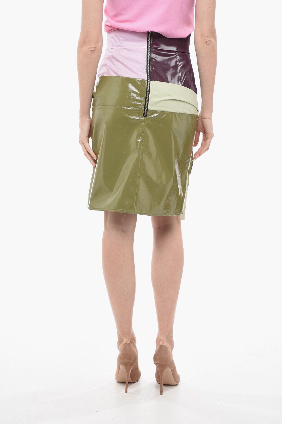 Andersson Bell Eco-Leather Pencil Skirt MARGO with Tie Sleeves Size XS / US 0-2 / IT 36-38 - 2 Thumbnail
