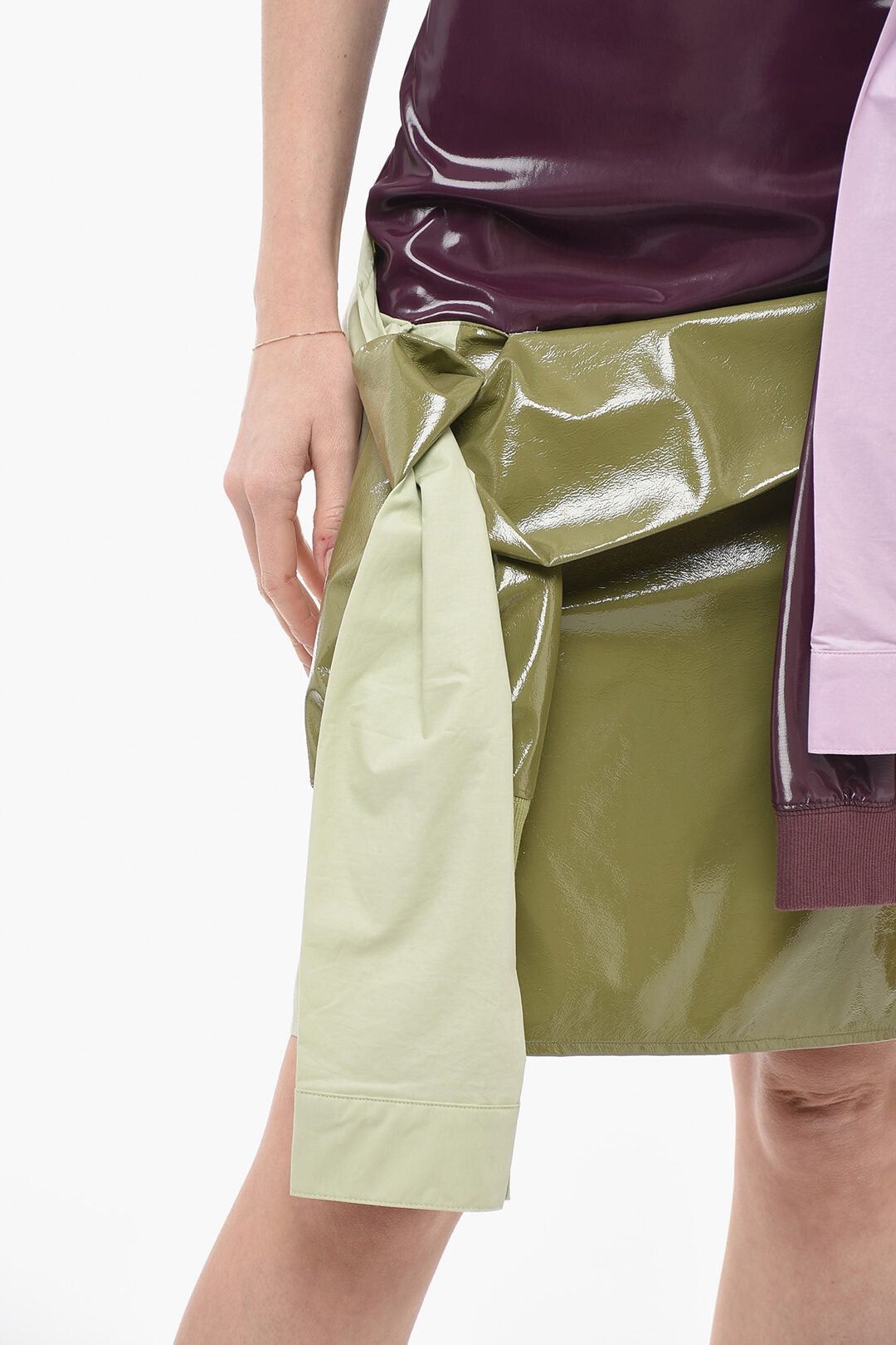 Andersson Bell Eco-Leather Pencil Skirt MARGO with Tie Sleeves Size XS / US 0-2 / IT 36-38 - 3 Thumbnail