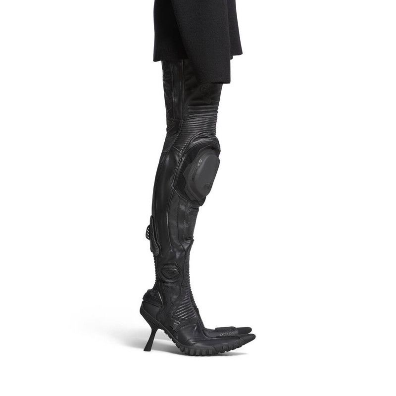 Balenciaga $9K VALUE Biker 90mm Over-the-knee Boot in Black Size US 7 / IT 37 - 6 Thumbnail