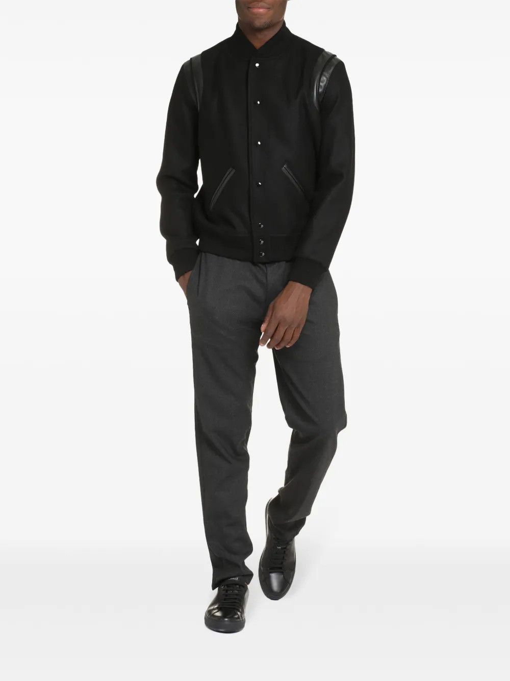 Saint Laurent Paris Teddy Jacket wool bomber in black Size US S / EU 44-46 / 1 - 2 Thumbnail