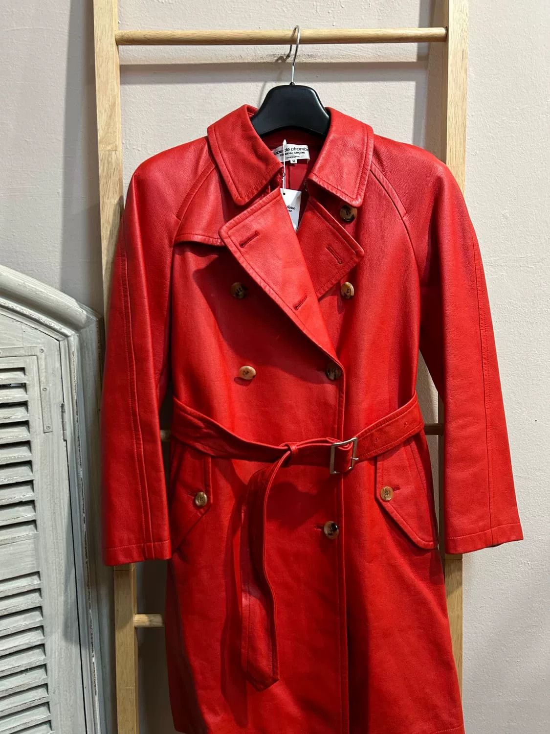 Comme des Garcons Comme des Garçons Burgundy Leather Coat Size US S / EU 44-46 / 1 - 3 Thumbnail