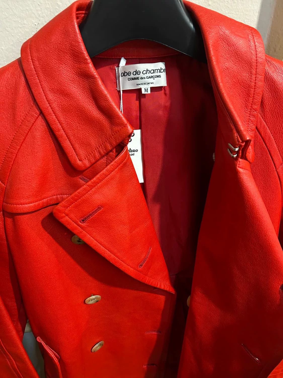 Comme des Garcons Comme des Garçons Burgundy Leather Coat Size US S / EU 44-46 / 1 - 2 Thumbnail