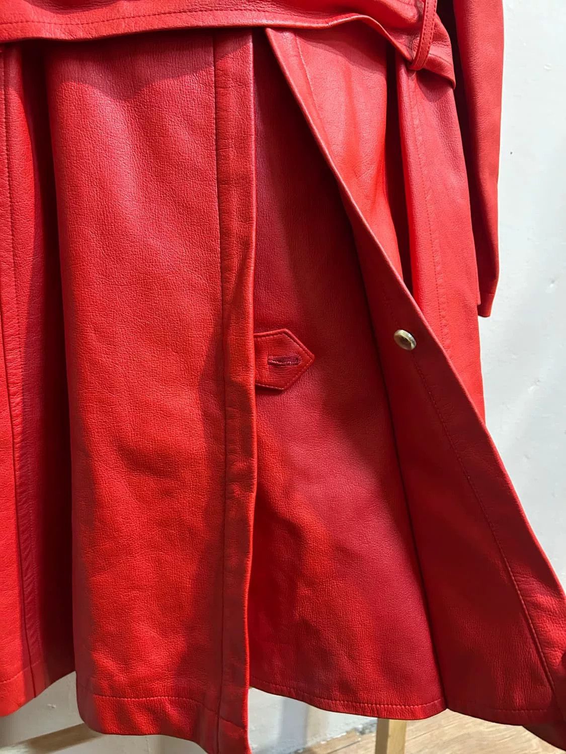 Comme des Garcons Comme des Garçons Burgundy Leather Coat Size US S / EU 44-46 / 1 - 5 Thumbnail