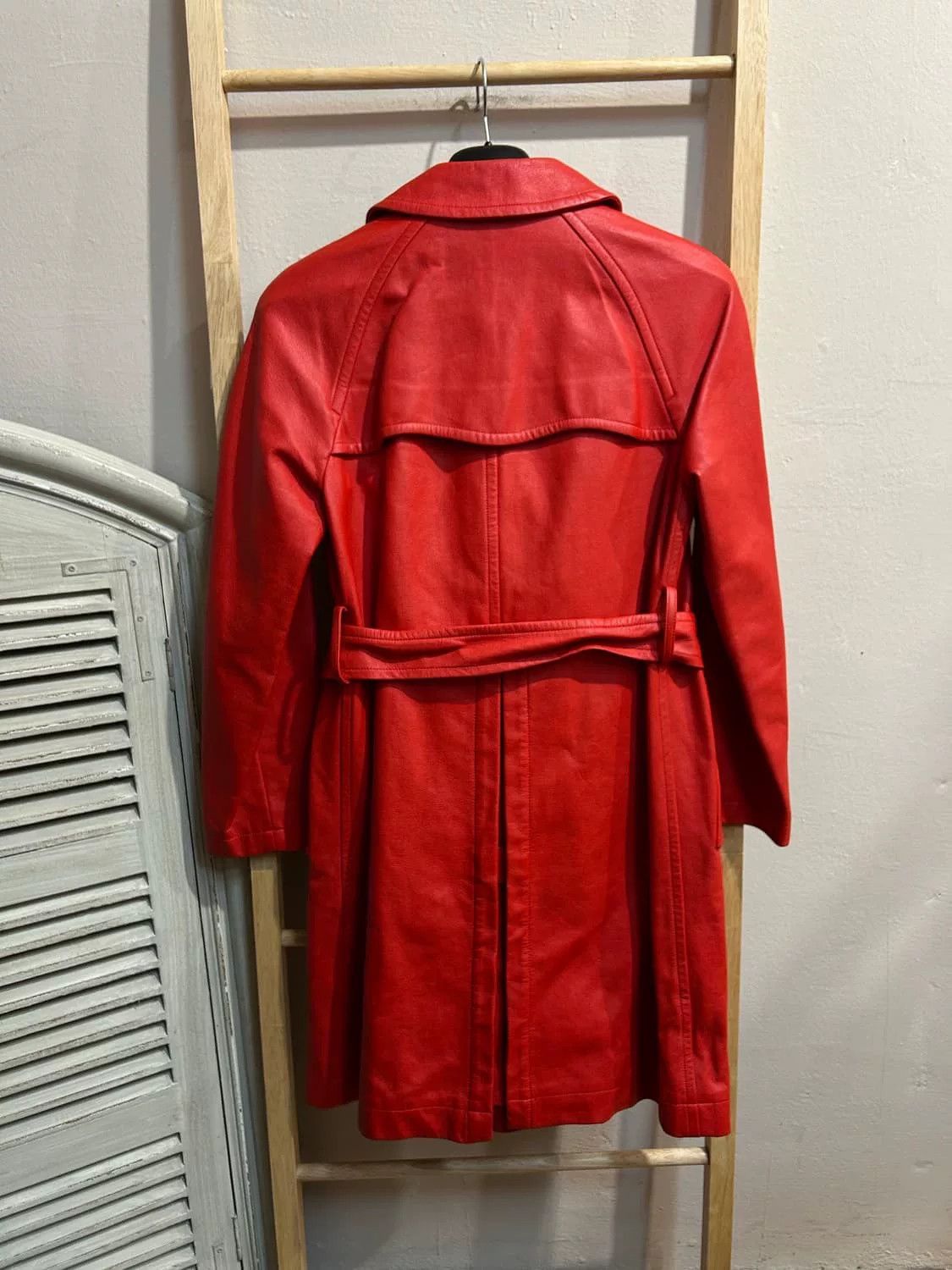 Comme des Garcons Comme des Garçons Burgundy Leather Coat Size US S / EU 44-46 / 1 - 4 Thumbnail