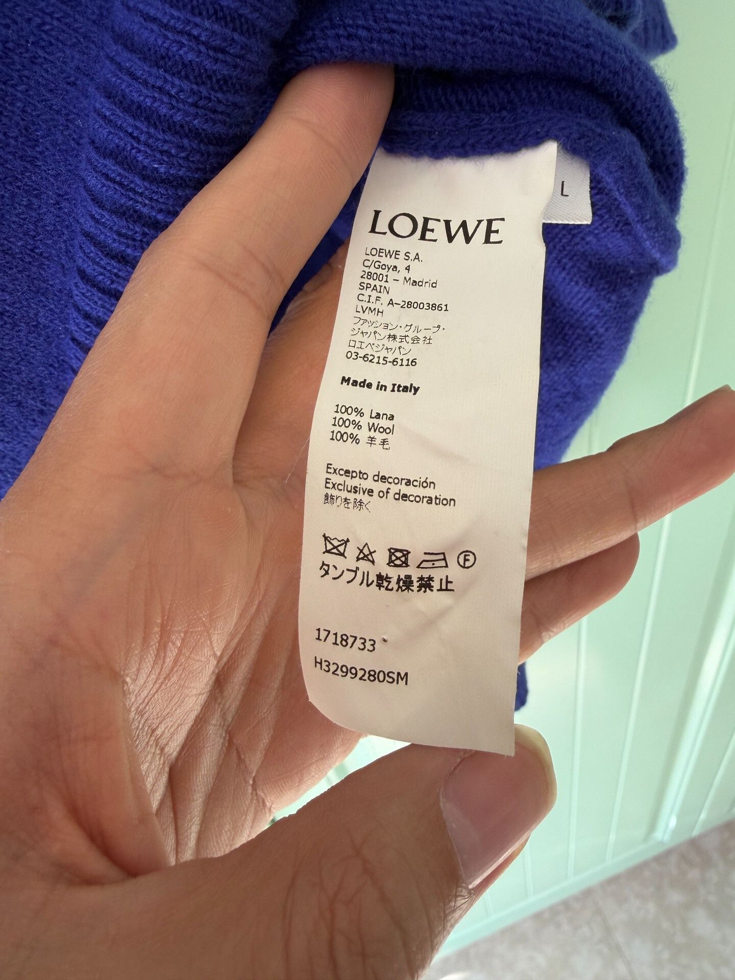 Loewe LOEWE Royal Blue Sweater Size L / US 10 / IT 46 - 4 Thumbnail
