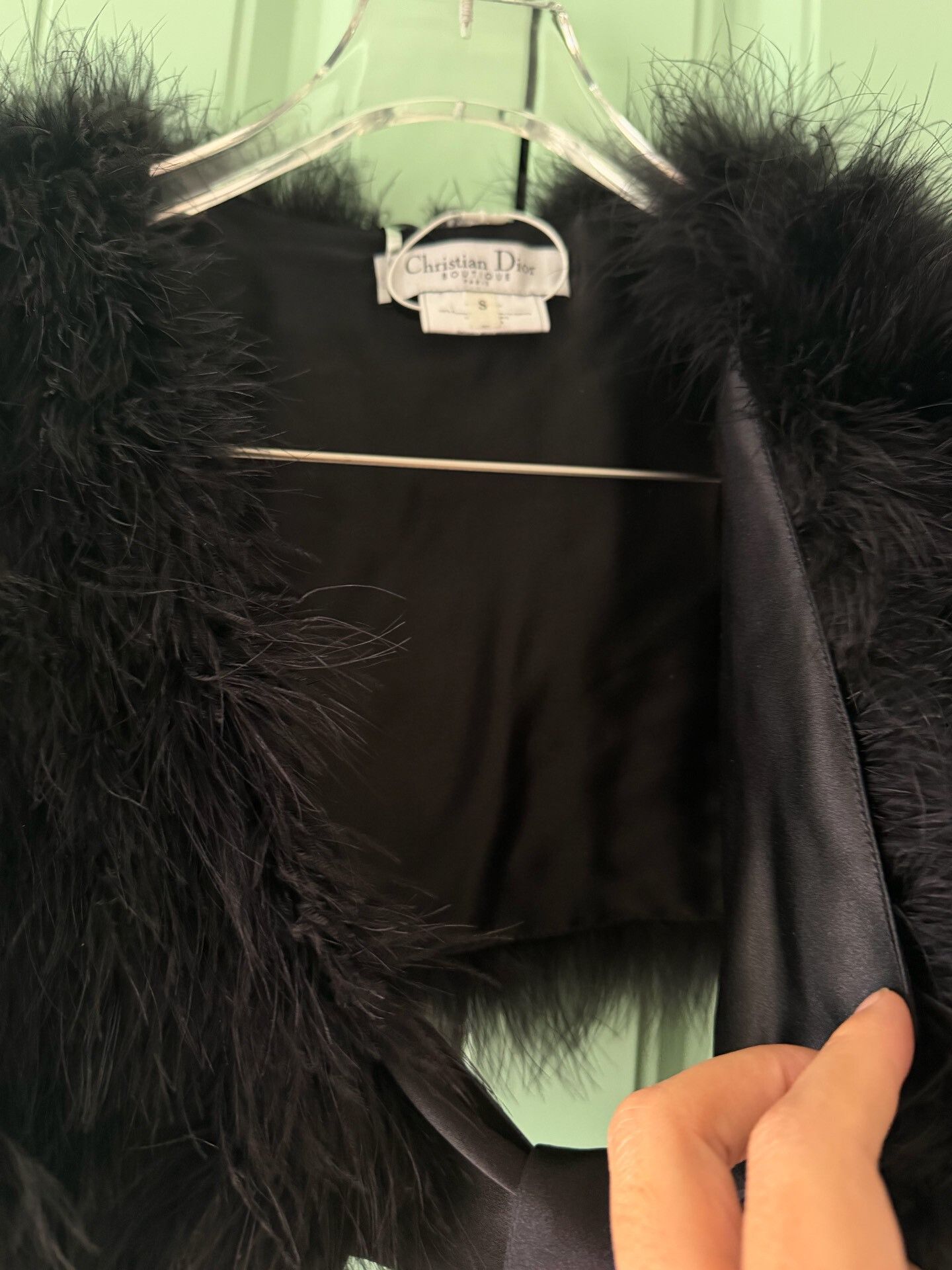 Dior Christian Dior Black Feather Coat Size S / US 4 / IT 40 - 5 Thumbnail