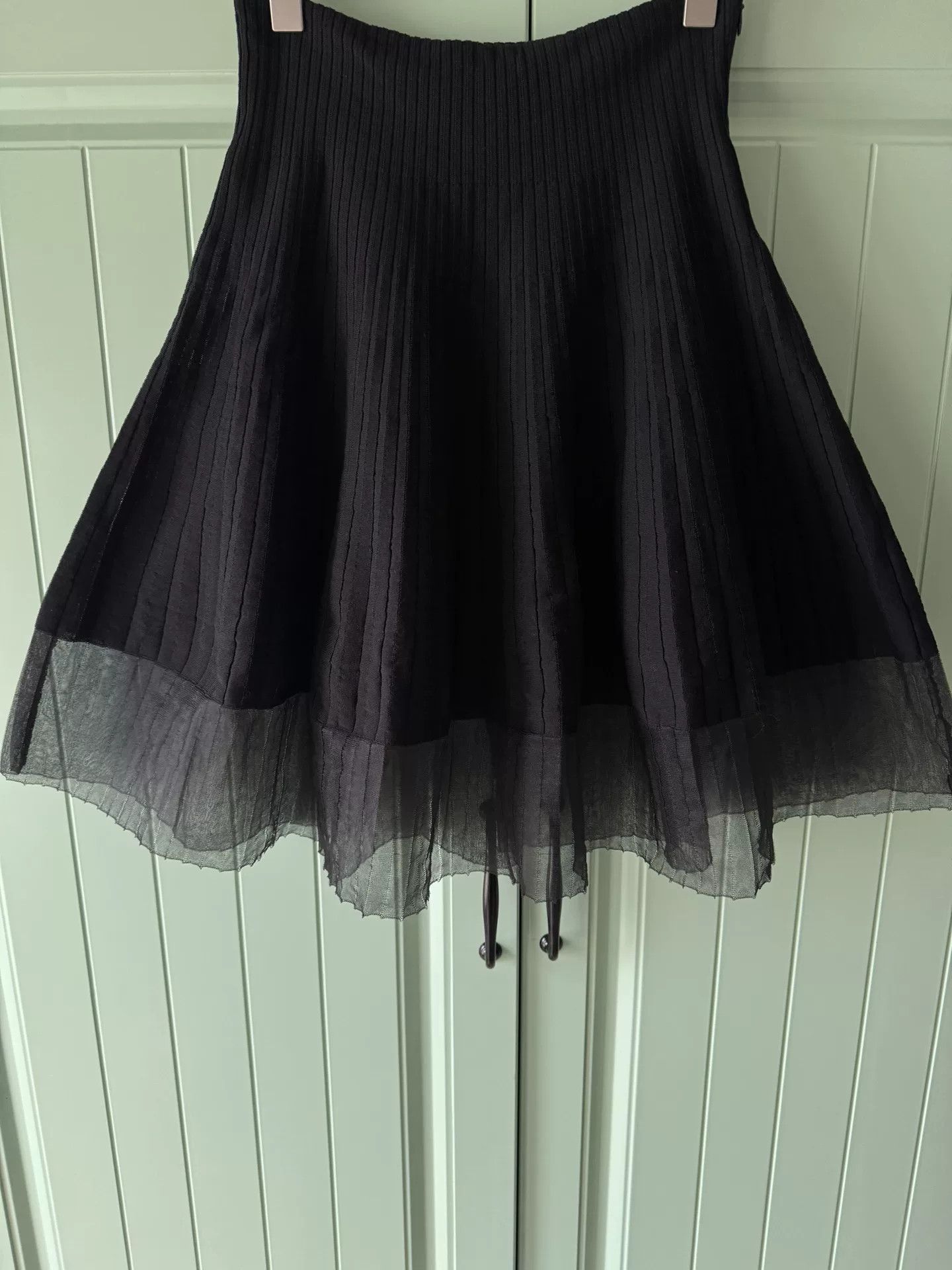 Dior Christian Dior Black Pleated Tulle Skirt Size 40" / US 18 - 6 Thumbnail