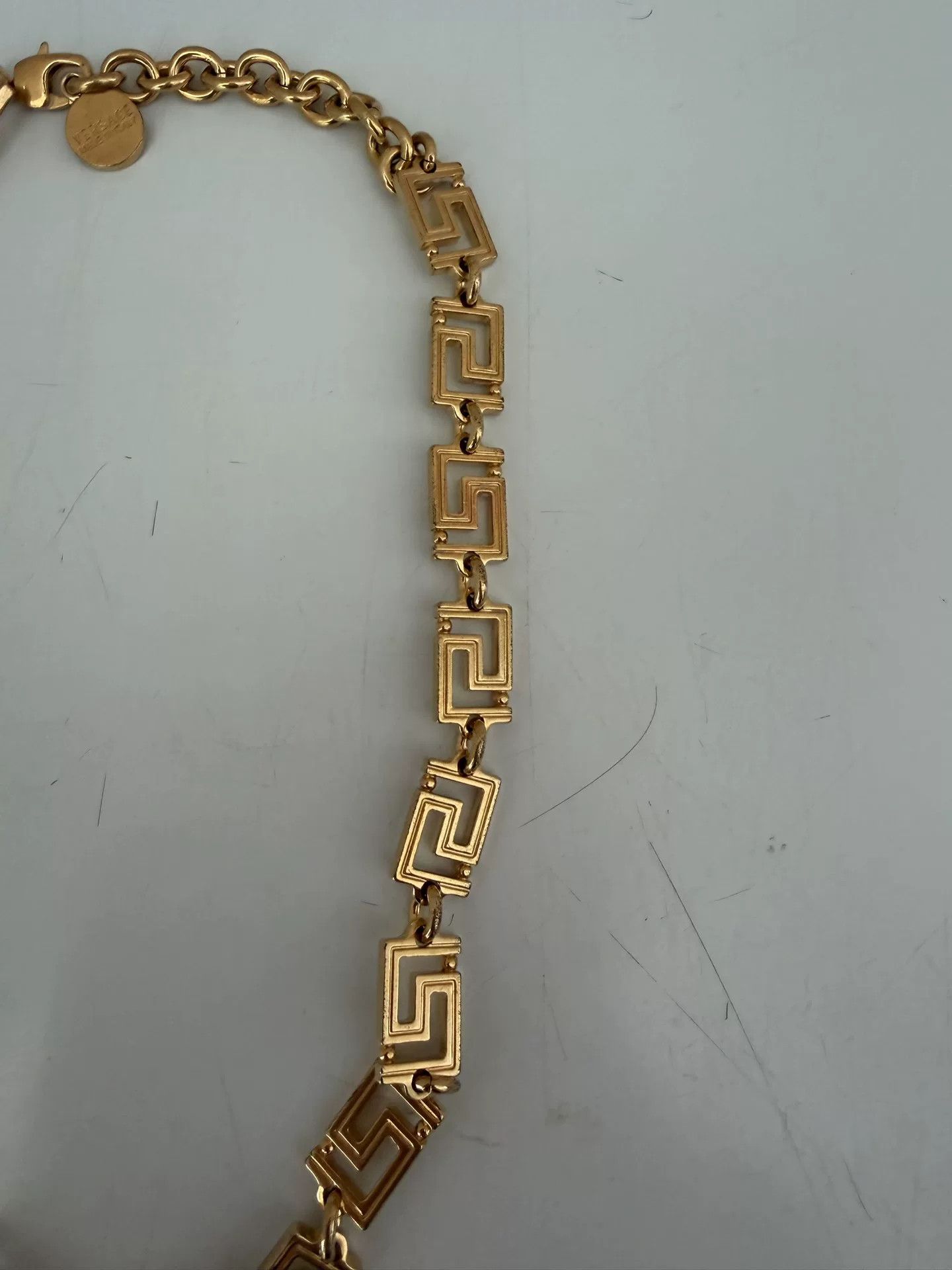 Versace Versace Gold Medusa Greek Key Necklace Size ONE SIZE - 5 Thumbnail
