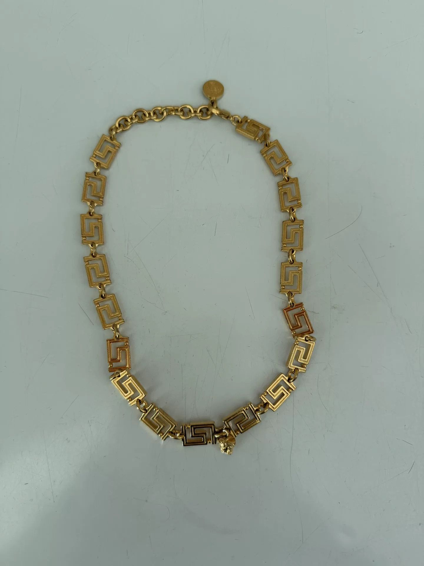 Versace Versace Gold Medusa Greek Key Necklace Size ONE SIZE - 6 Thumbnail