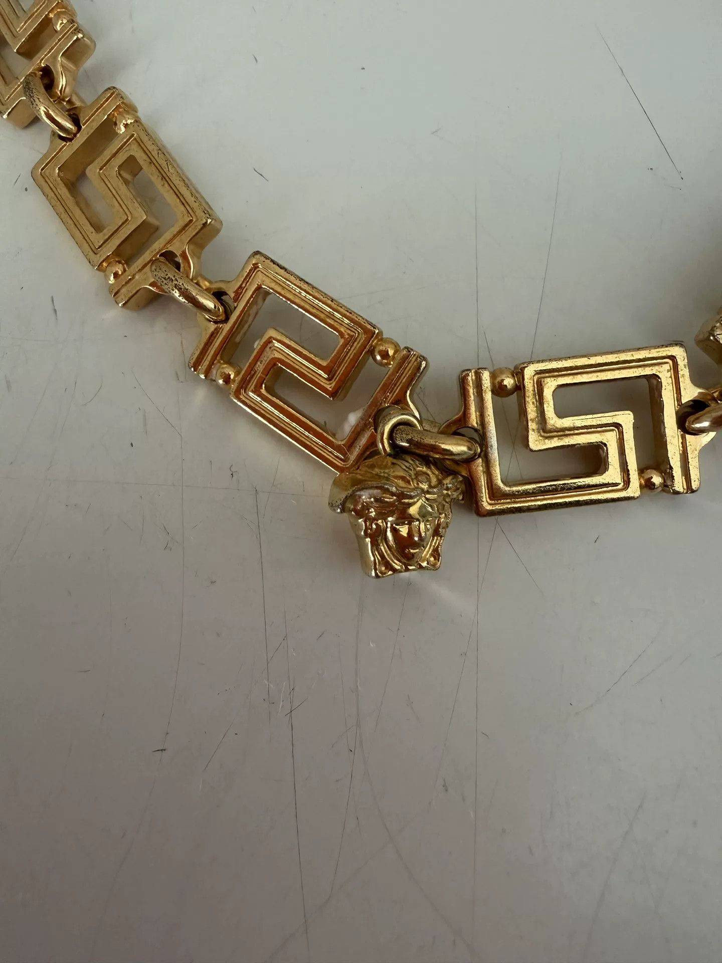 Versace Versace Gold Medusa Greek Key Necklace Size ONE SIZE - 2 Thumbnail